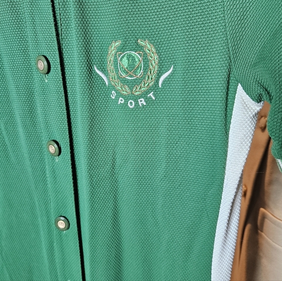 Vintage Rare Mondi Sports Green Tennis Polo Button-down Maxi Dress size 42 (M/L) - Picture 4 of 5